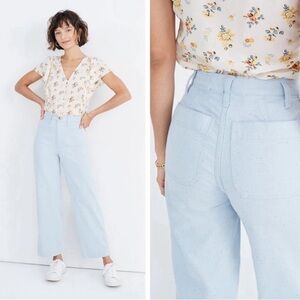Madewell Slim Emmett Wide-Leg Crop Pants in Speckle Spring Summer Preppy Retro